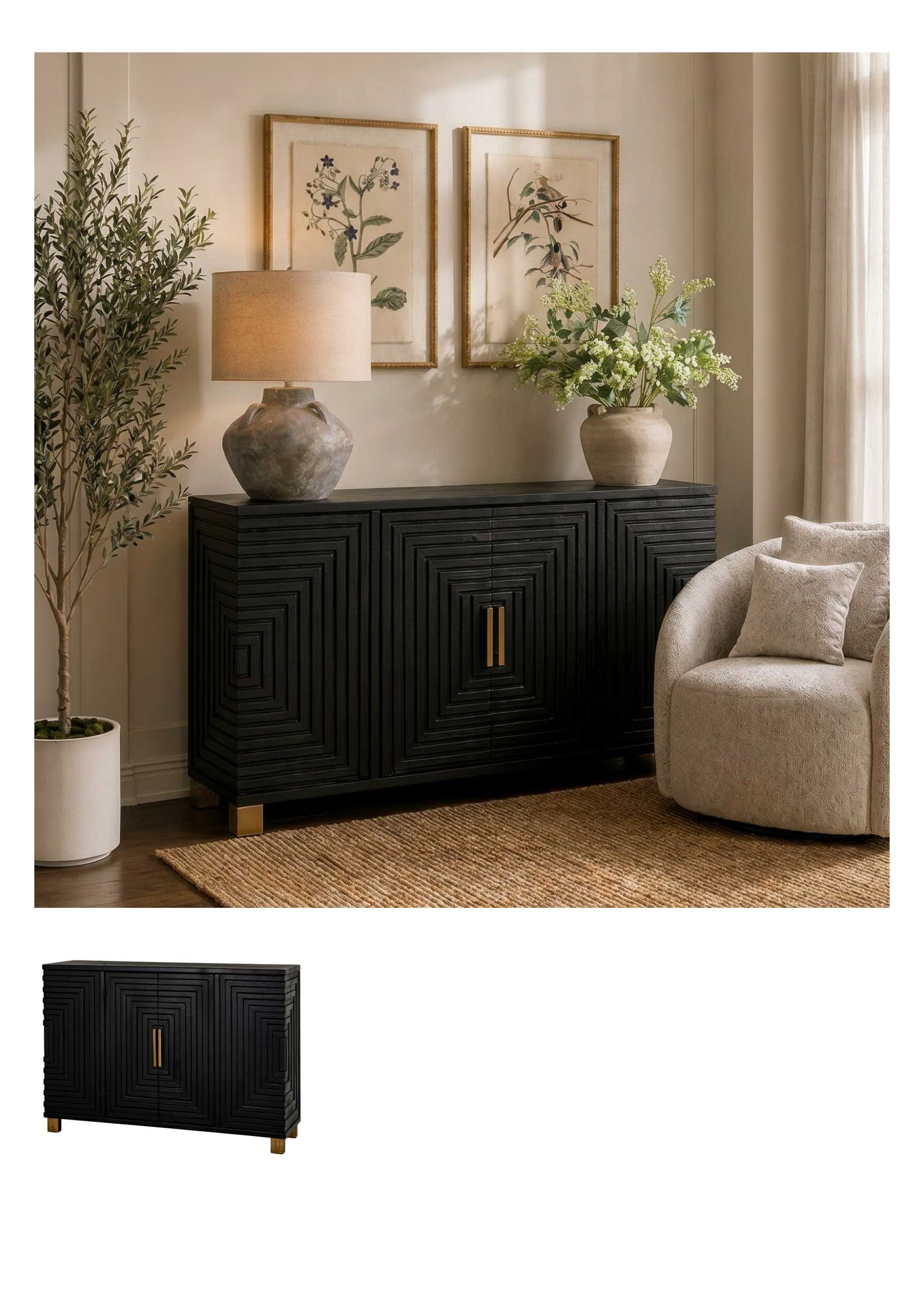 Lennox Black 2 Door Sideboard