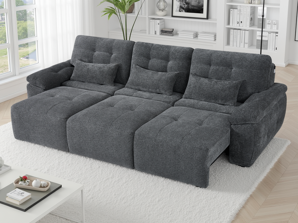 Dallas Electric Sofabed Grey 3 Seater