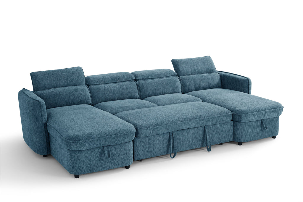 Capri Sofabed Blue U Shape Corner