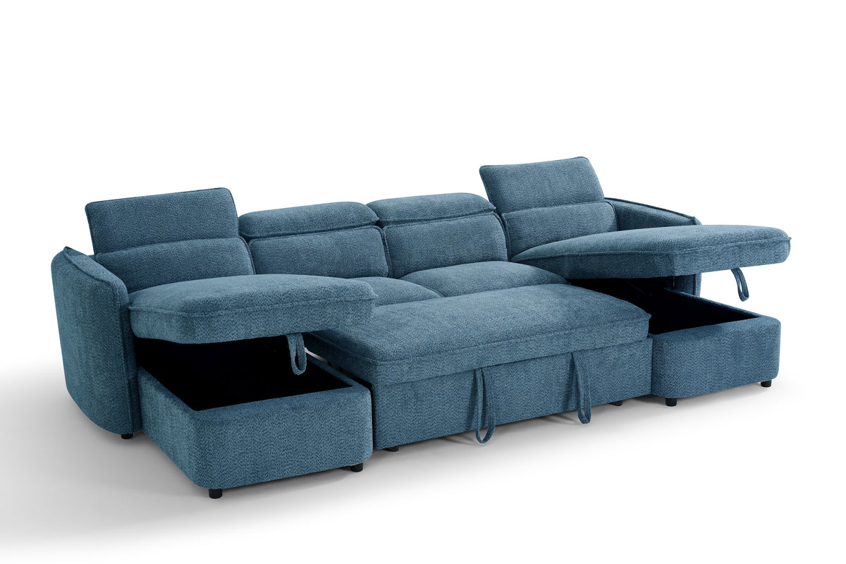 Capri Sofabed Blue U Shape Corner