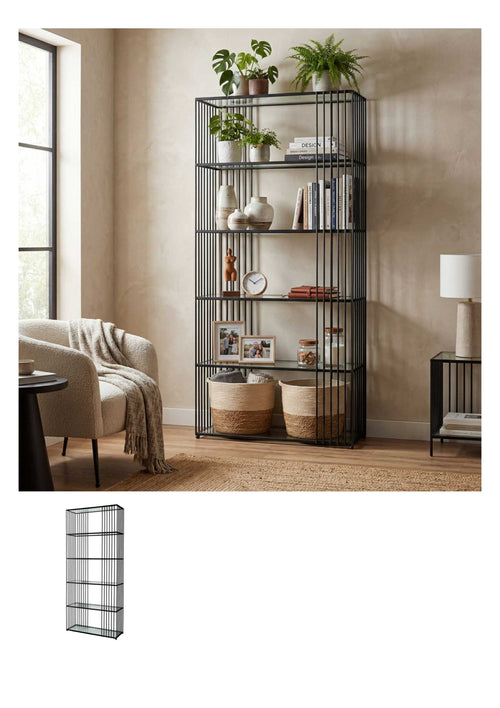 Alto shelf unit with glass shelves