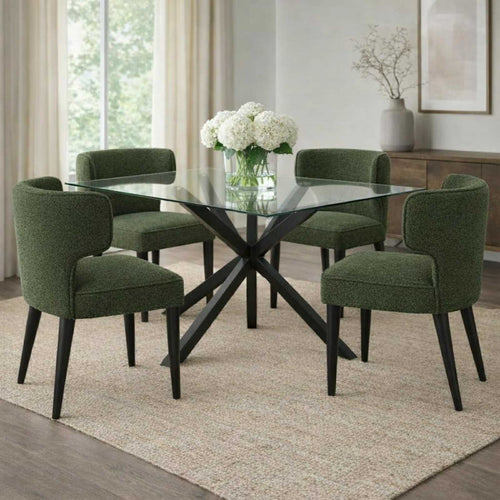 Avia Moss Dining Chairs around a dining table