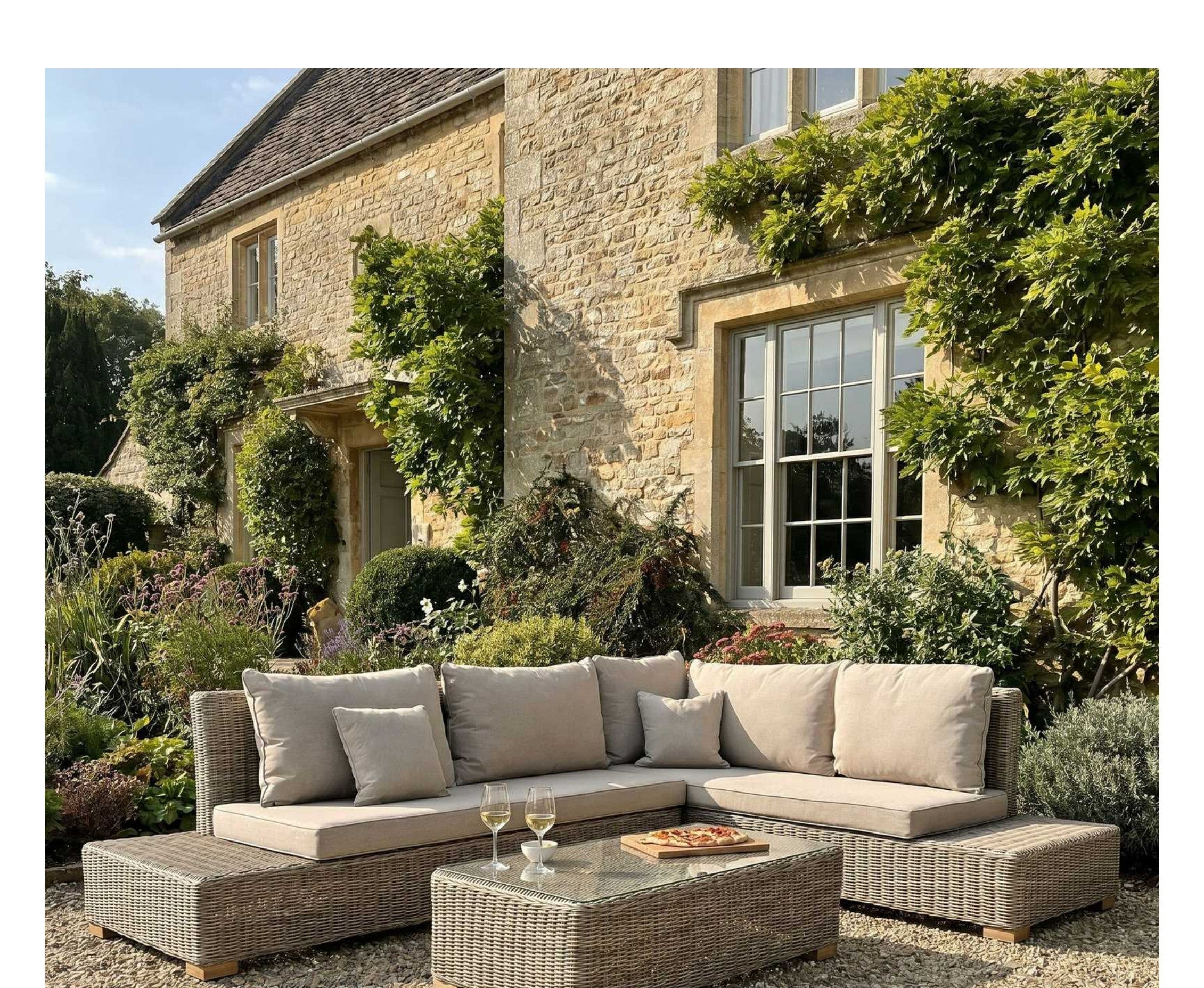 Capri Collection Outdoor Large Corner And Coffee Table Set