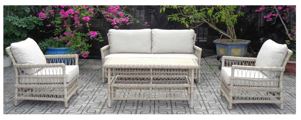 Provence Collection outdoor 4 seater lounge set on patio