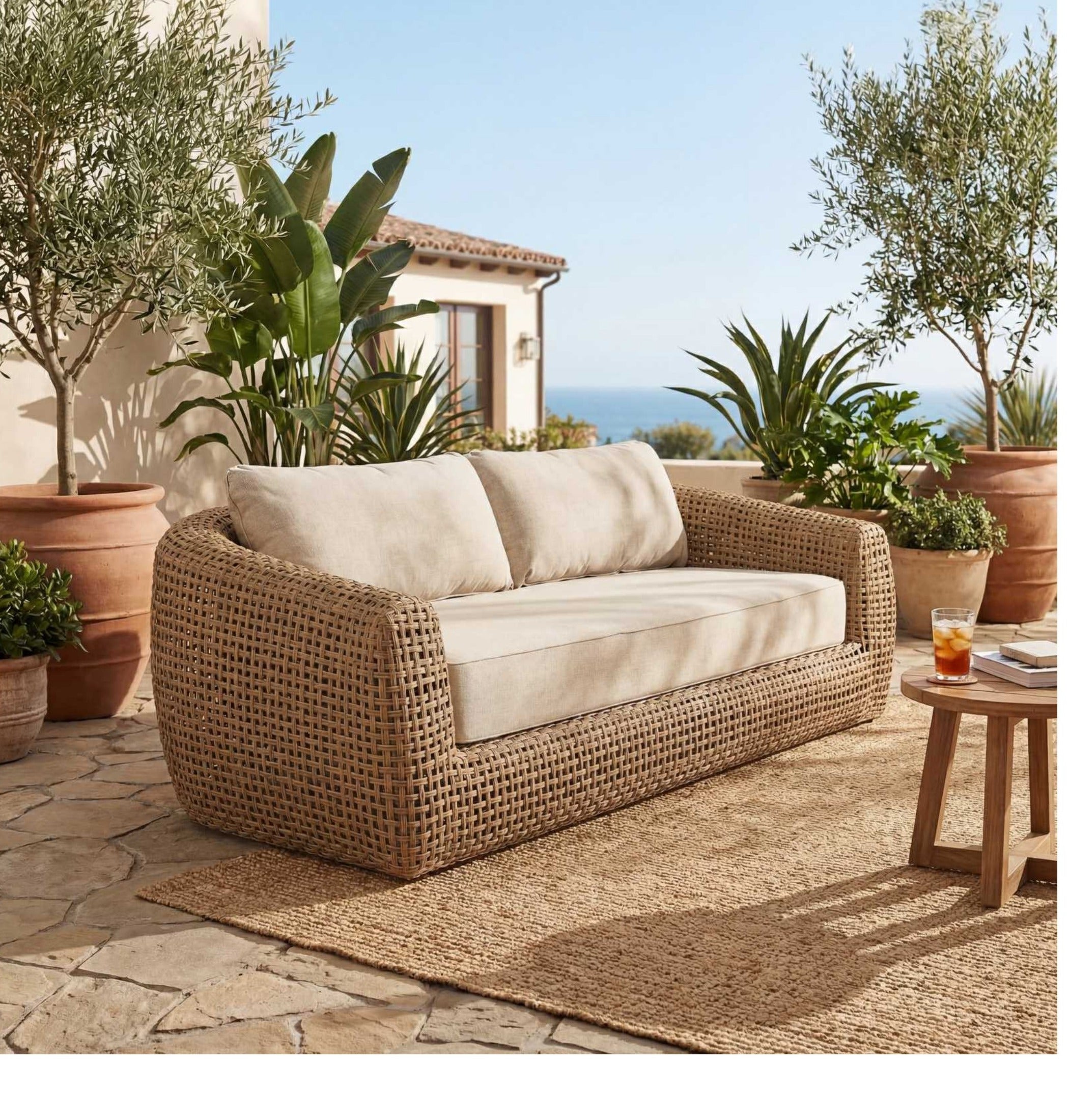 Bloom Collection outdoor sofa on Mediterranean terrace
