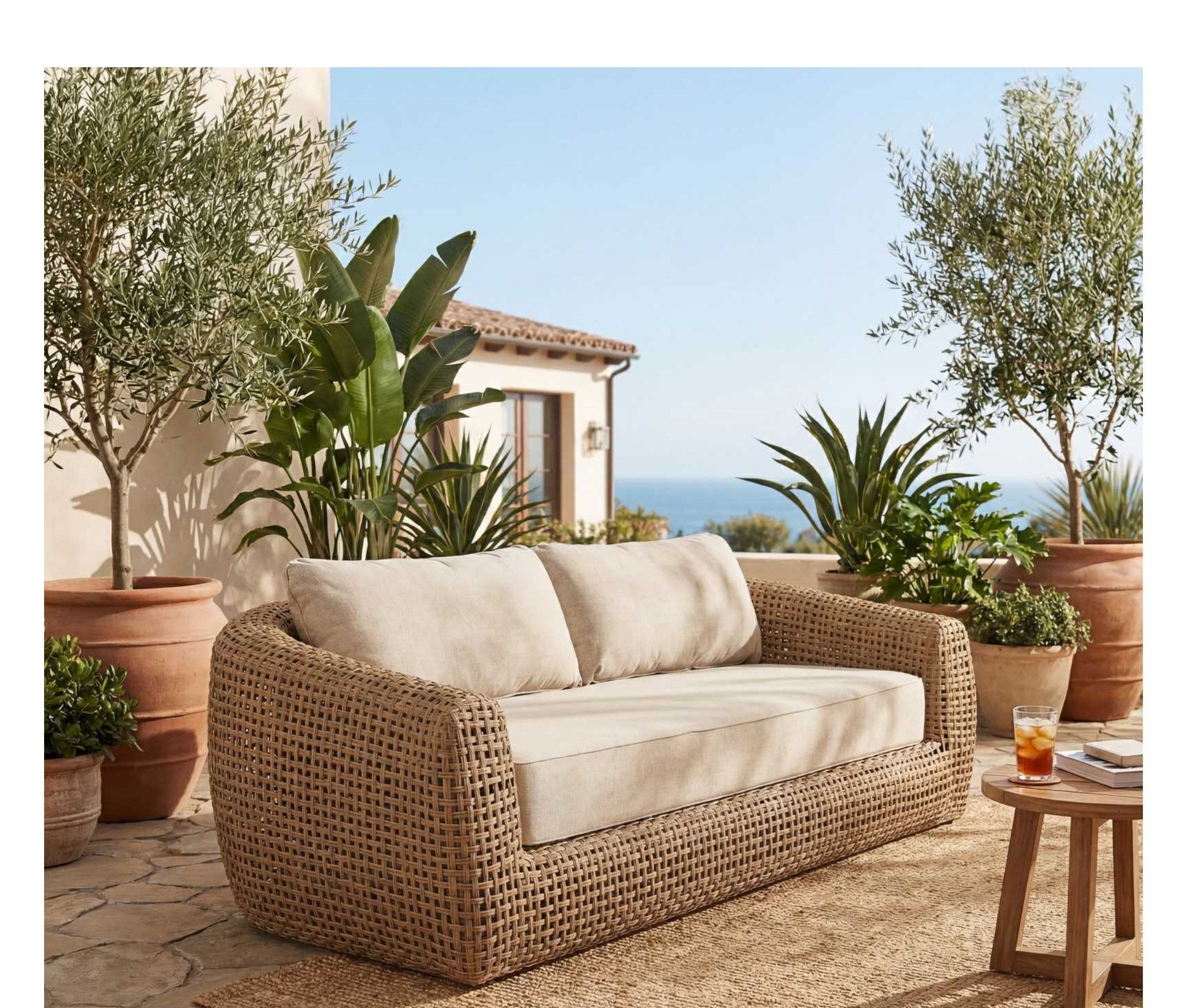 Bloom Outdoor Sofa styled