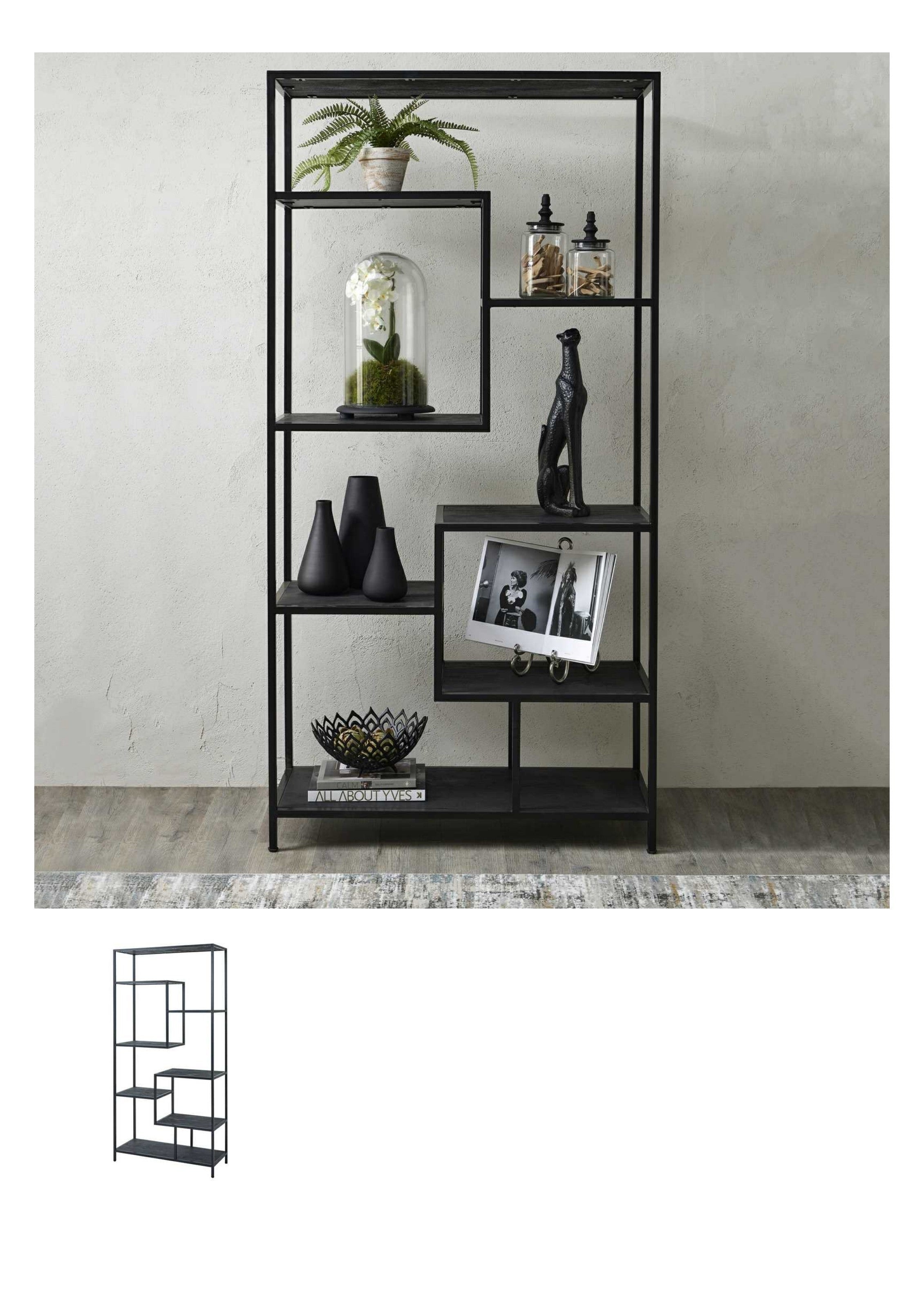 Large Black Multi Shelf Unit