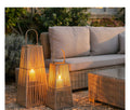 Medium Silo Wicker Lantern With Glass Holder — lifestyle