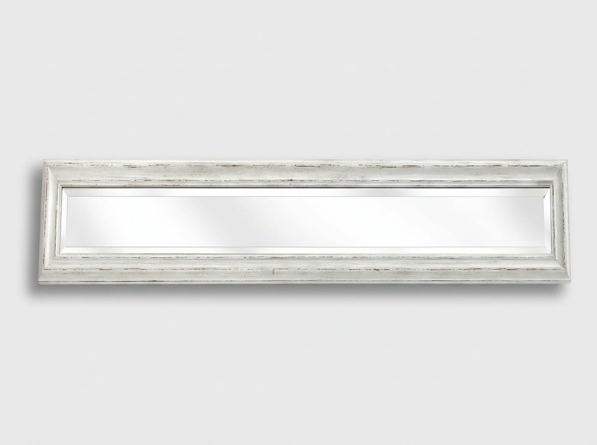 Antique White Frame Narrow Wall Mirror
