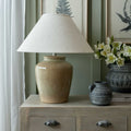 Mottura Ceramic Table Lamp With Edged Linen Shade