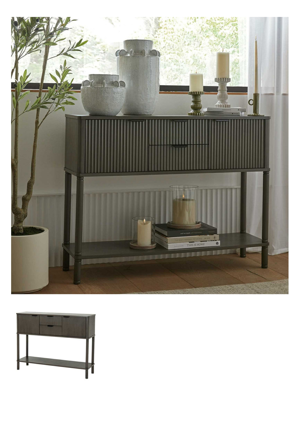 Reed 2 Drawer 2 Door Console styled