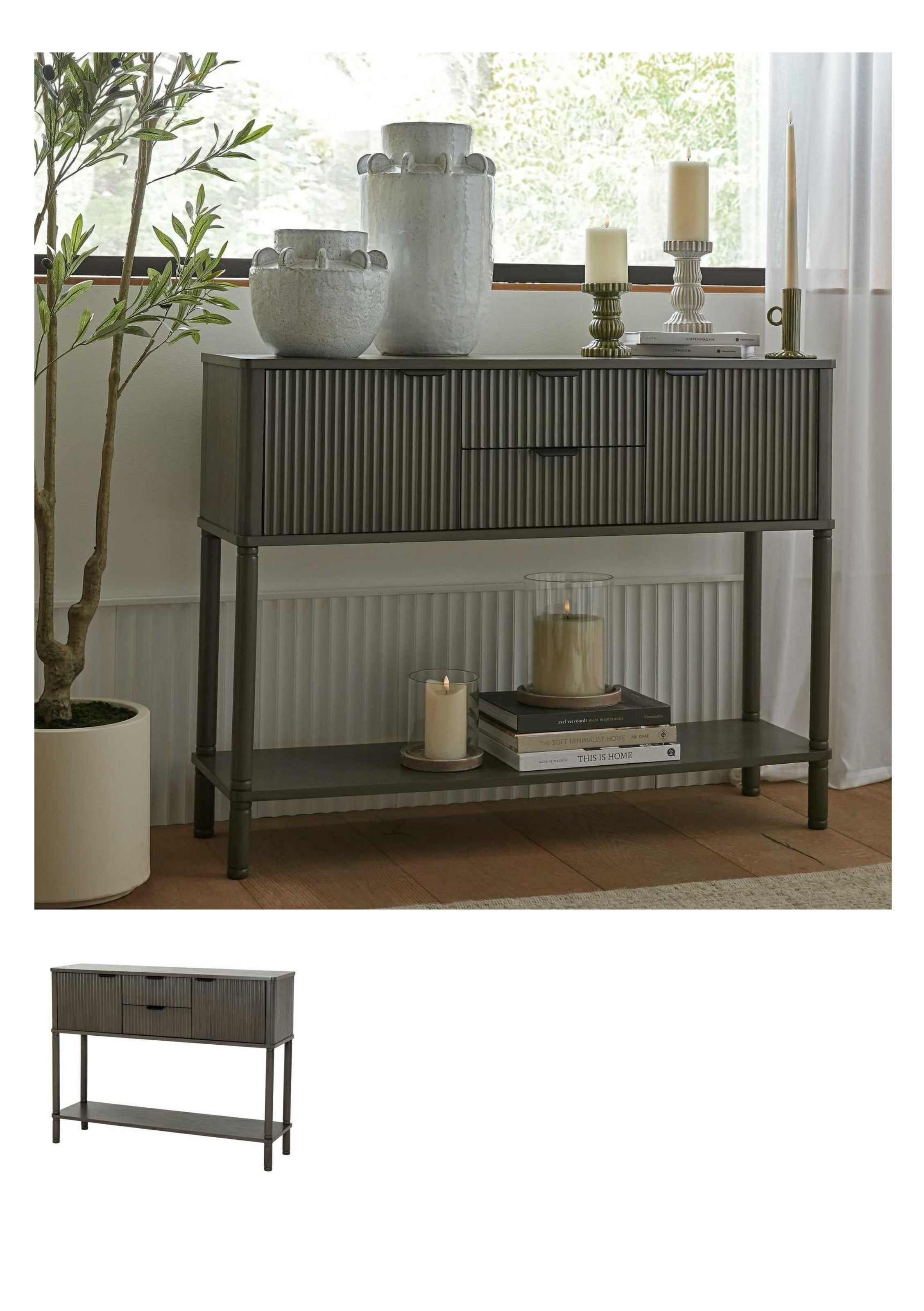 Reed 2 Drawer 2 Door Console styled