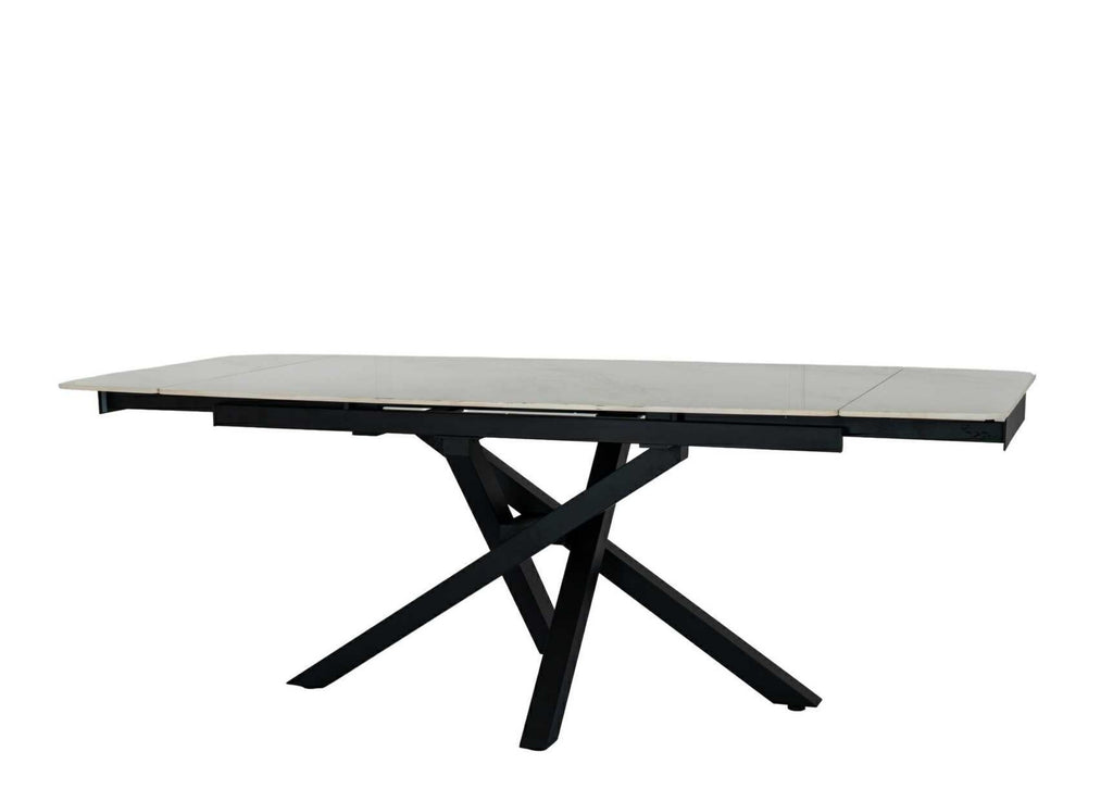 Romanby Stone Extending Dining Table - extended
