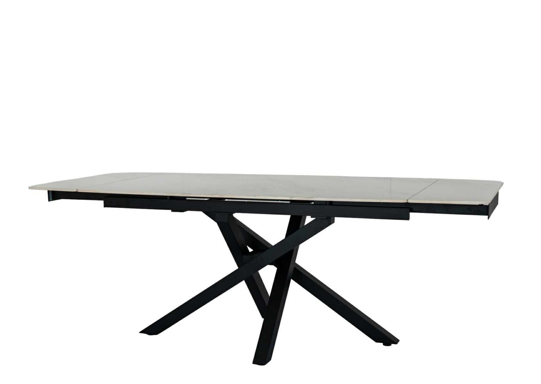Romanby Stone Extending Dining Table - extended