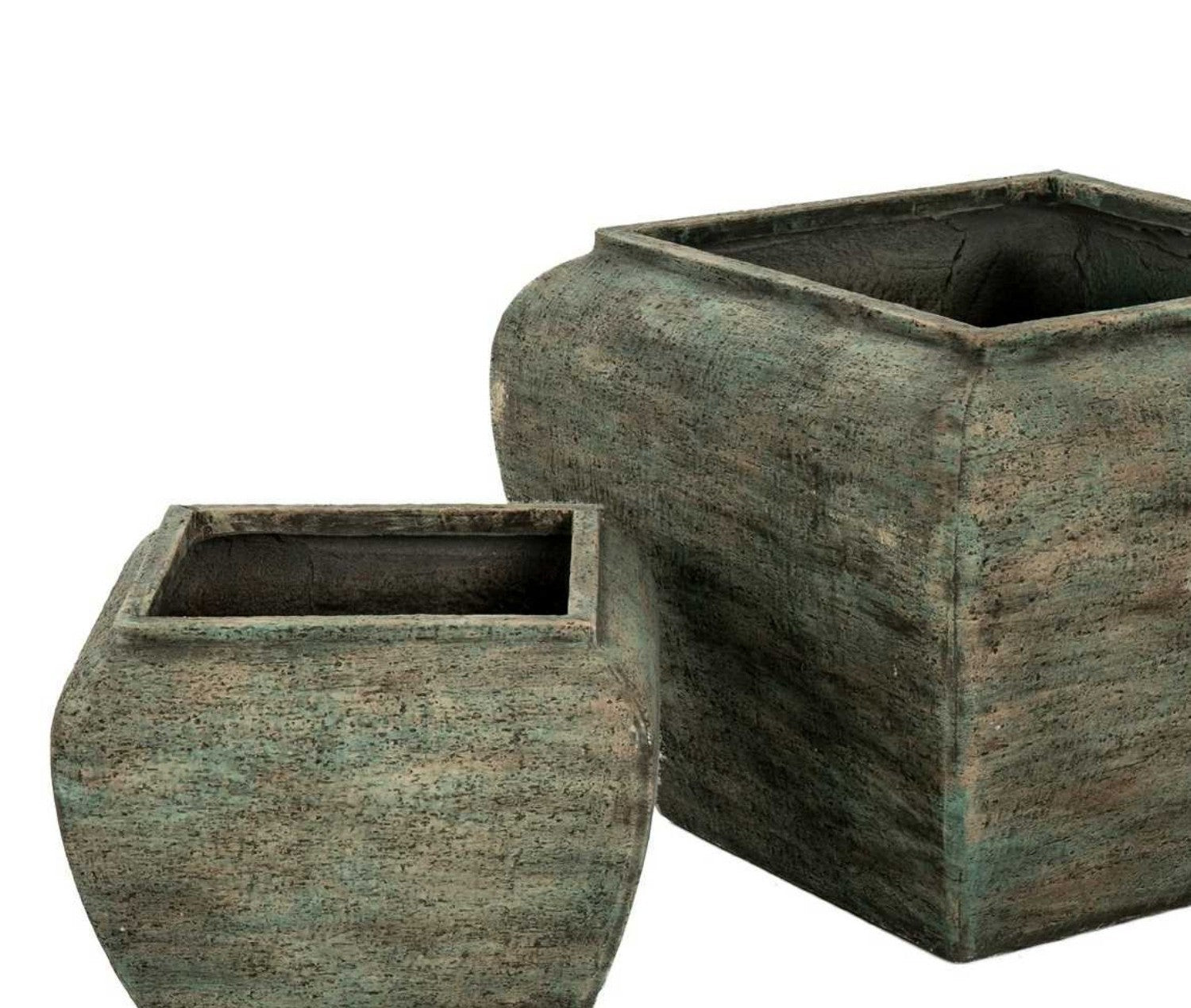Verdan Square Drum Set of 2 Planters